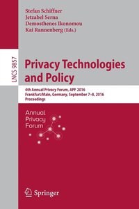 bokomslag Privacy Technologies and Policy