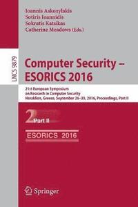 bokomslag Computer Security  ESORICS 2016