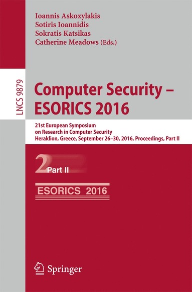 bokomslag Computer Security  ESORICS 2016