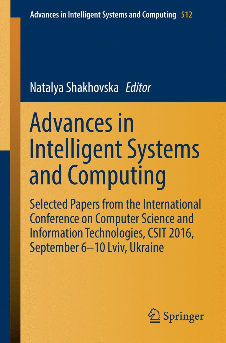 Natalya Shakhovska - Advances in Intelligent Systems and Computing, Häftad