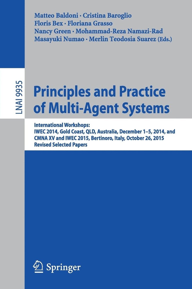 Principles and Practice of Multi-Agent Systems 1