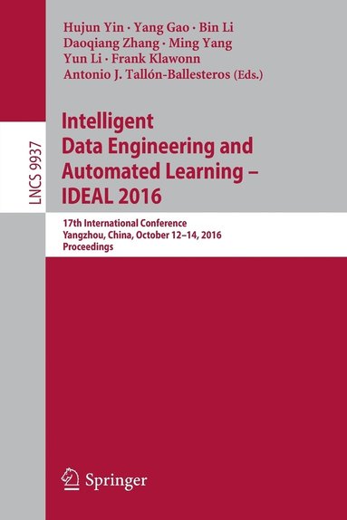 bokomslag Intelligent Data Engineering and Automated Learning - IDEAL 2016
