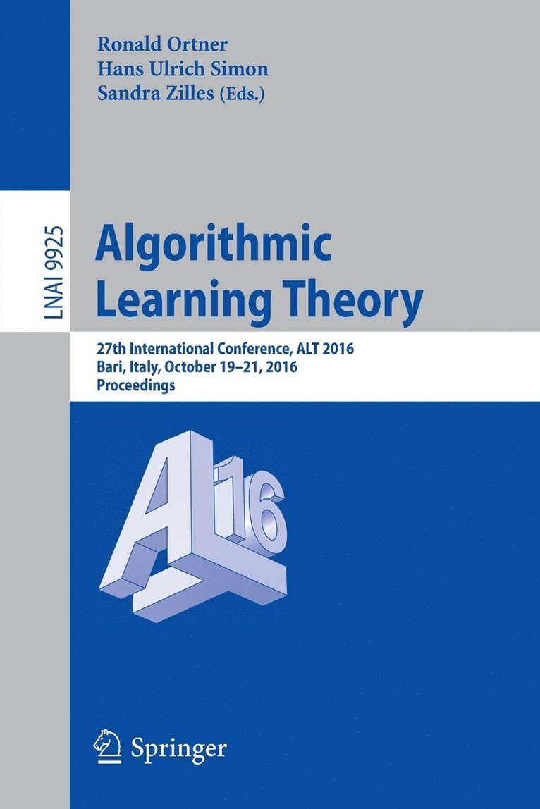 Algorithmic Learning Theory 1