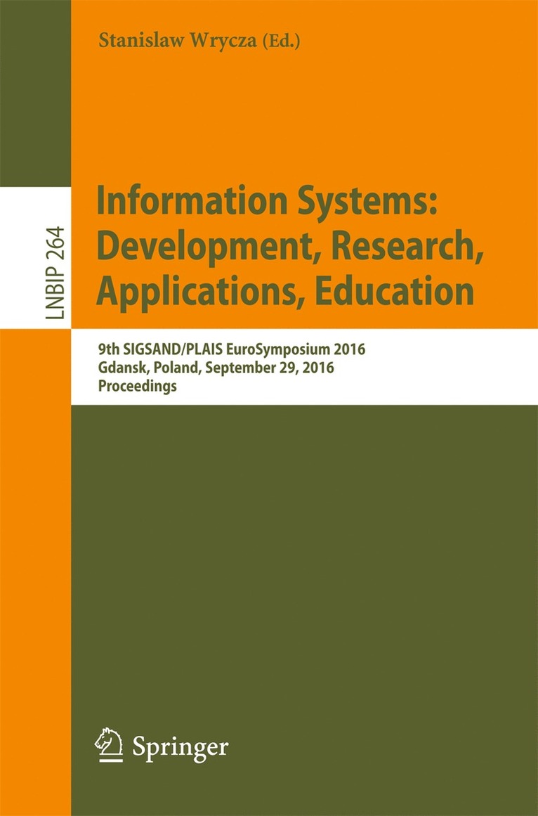 Stanislaw Wrycza - Information Systems: Development, Research, Applications, Education, Häftad