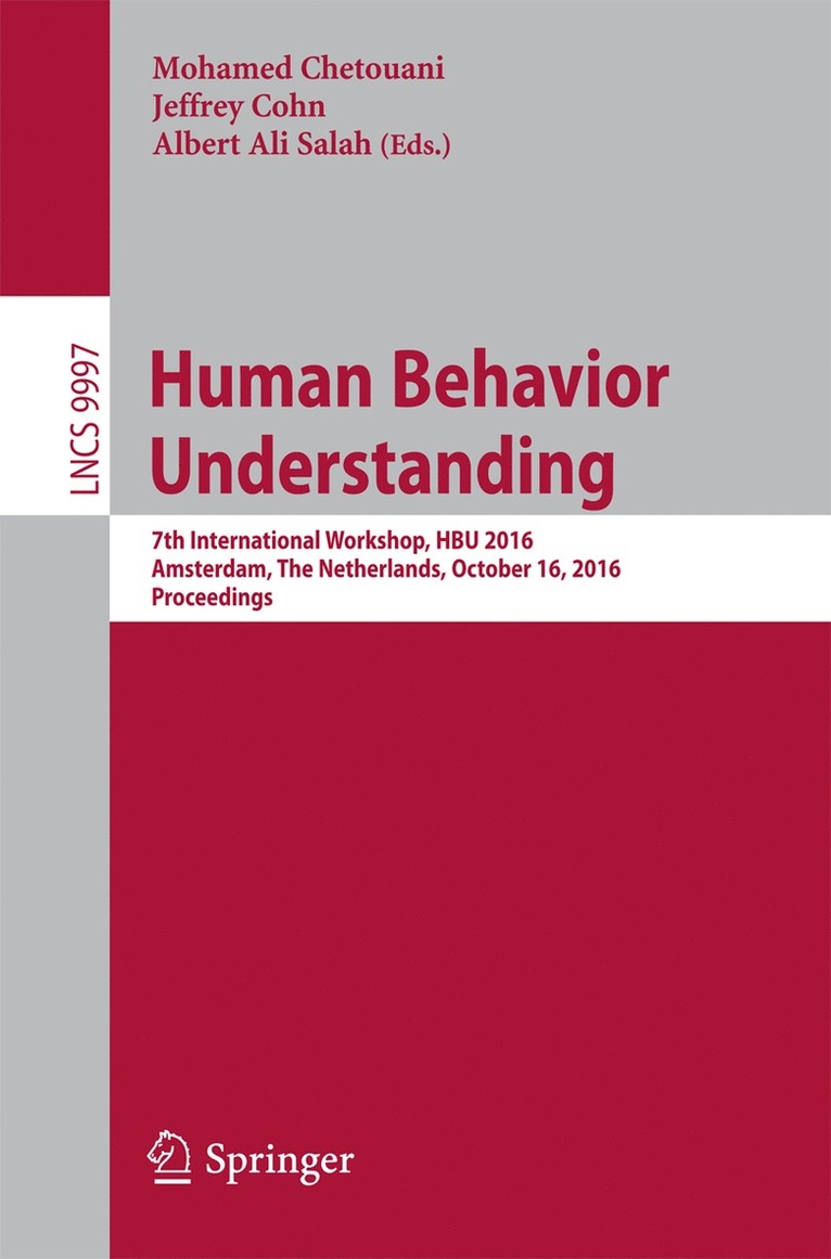 Mohamed Chetouani, Jeffrey Cohn, Albert Ali Salah - Human Behavior Understanding, Häftad