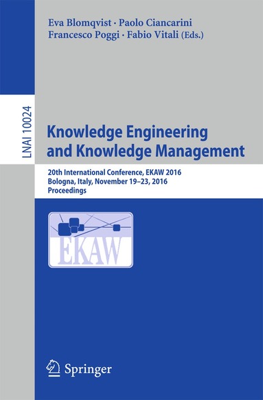 Eva Blomqvist, Paolo Ciancarini, Francesco Poggi, Fabio Vitali - Knowledge Engineering and Knowledge Management, Häftad