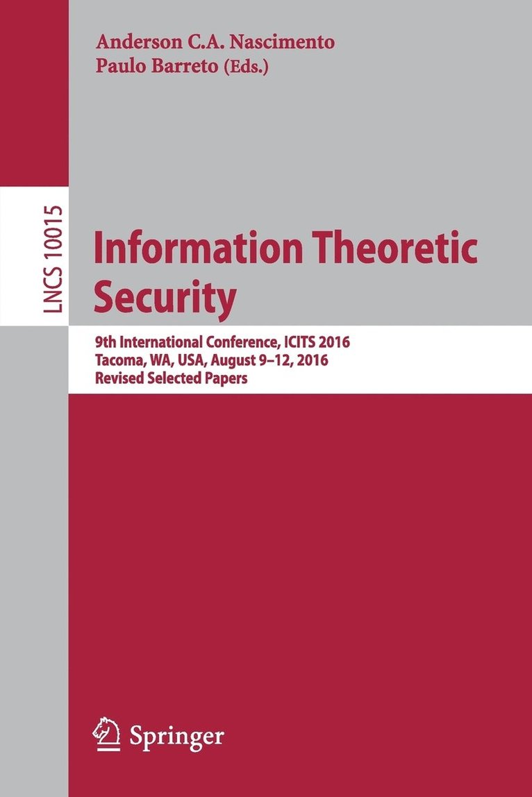 Anderson C.A. Nascimento, Paulo Barreto, Anderson C. a. Nascimento - Information Theoretic Security, Häftad
