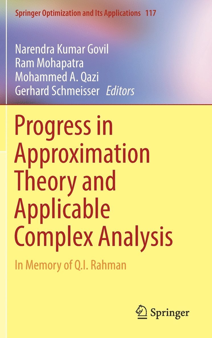 Progress in Approximation Theory and Applicable Complex Analysis 1