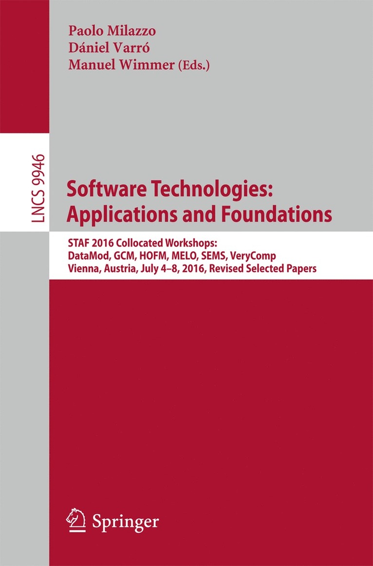 Software Technologies: Applications and Foundations 1