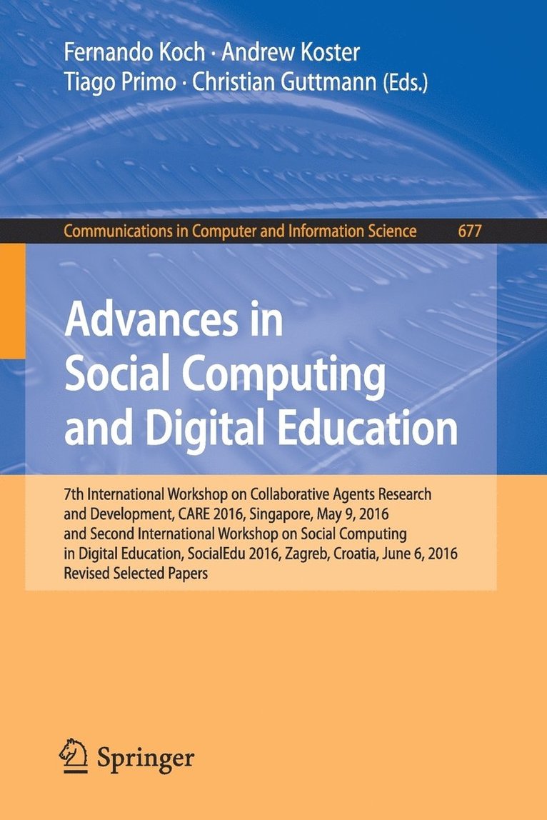 Advances in Social Computing and Digital Education 1