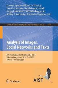 bokomslag Analysis of Images, Social Networks and Texts