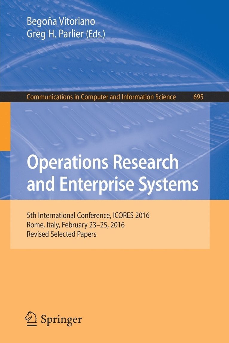 Begoña Vitoriano, Greg H. Parlier, Greg H. Vitoriano, Begoña - Operations Research and Enterprise Systems, Häftad
