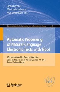 bokomslag Automatic Processing of Natural-Language Electronic Texts with NooJ