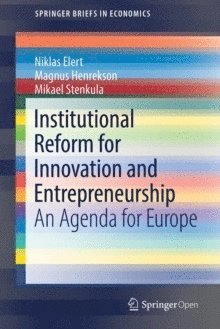 bokomslag Institutional Reform for Innovation and Entrepreneurship