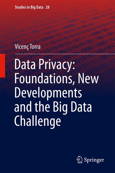 Vicenç Torra - Data Privacy: Foundations, New Developments and the Big Data Challenge, Inbunden