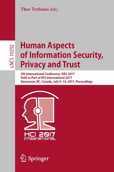 Theo Tryfonas - Human Aspects of Information Security, Privacy and Trust, Häftad