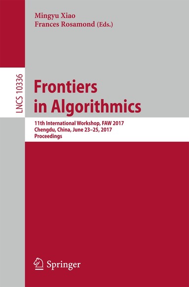 Mingyu Xiao, Frances Rosamond - Frontiers in Algorithmics, Häftad