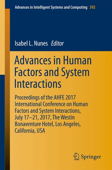 Isabel L. Nunes - Advances in Human Factors and Systems Interaction, Häftad