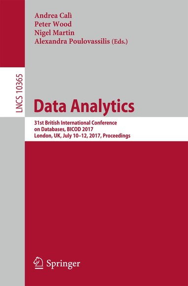 Andrea Calì, Peter Wood, Nigel Martin, Alexandra Poulovassilis - Data Analytics, Häftad