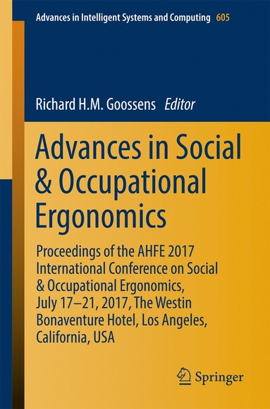 bokomslag Advances in Social & Occupational Ergonomics