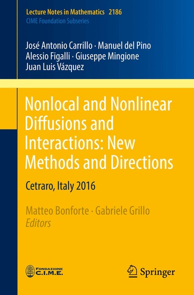 José Antonio Carrillo, Manuel del Pino, Alessio Figalli, Giuseppe Mingione, Juan Luis Vázquez, Matteo Bonforte, Gabriele Grillo - Nonlocal and Nonlinear Diffusions and Interactions: New Methods and Directions, Häftad
