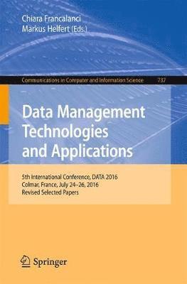 bokomslag Data Management Technologies and Applications