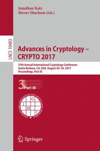 bokomslag Advances in Cryptology - CRYPTO 2017