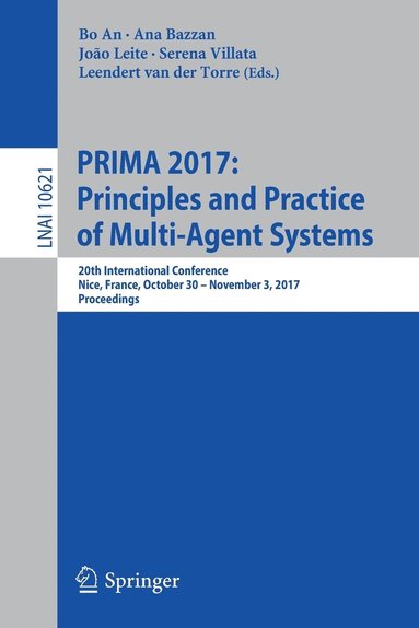 bokomslag PRIMA 2017: Principles and Practice of Multi-Agent Systems