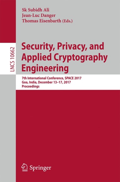 bokomslag Security, Privacy, and Applied Cryptography Engineering