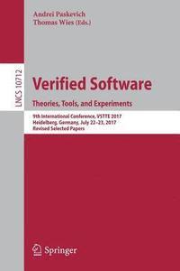 bokomslag Verified Software. Theories, Tools, and Experiments