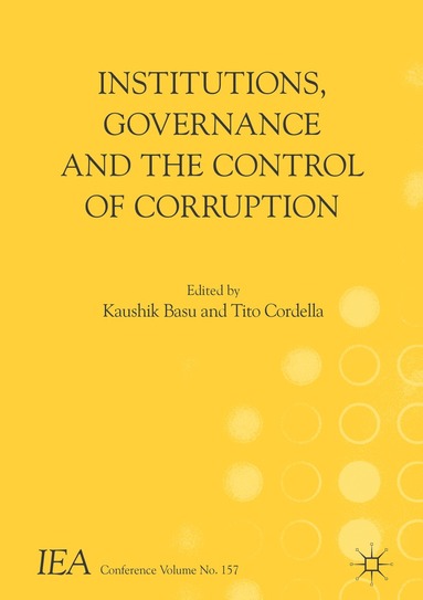 bokomslag Institutions, Governance and the Control of Corruption