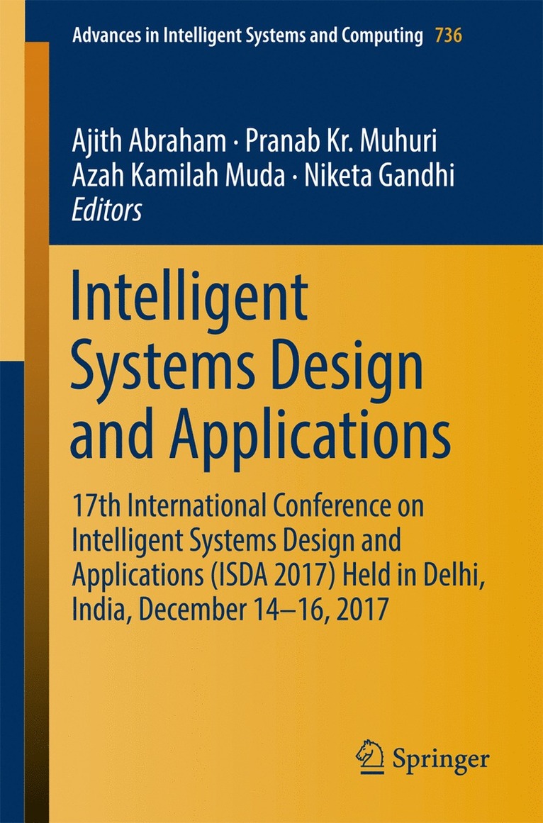 Ajith Abraham, Pranab Kr. Muhuri, Azah Kamilah Muda, Niketa Gandhi, Pranab Kr Muhuri - Intelligent Systems Design and Applications, Häftad