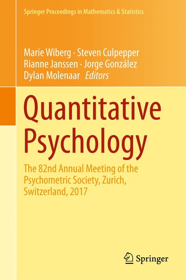 Marie Wiberg, Steven Culpepper, Rianne Janssen, Jorge González, Dylan Molenaar - Quantitative Psychology, Inbunden
