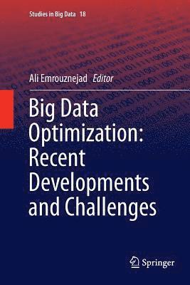 Ali Emrouznejad - Big Data Optimization: Recent Developments and Challenges, Häftad