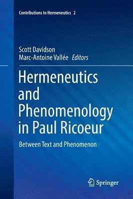 Scott Davidson, Marc-Antoine Vallée, Marc-Antoine Vallee - Hermeneutics and Phenomenology in Paul Ricoeur, Häftad