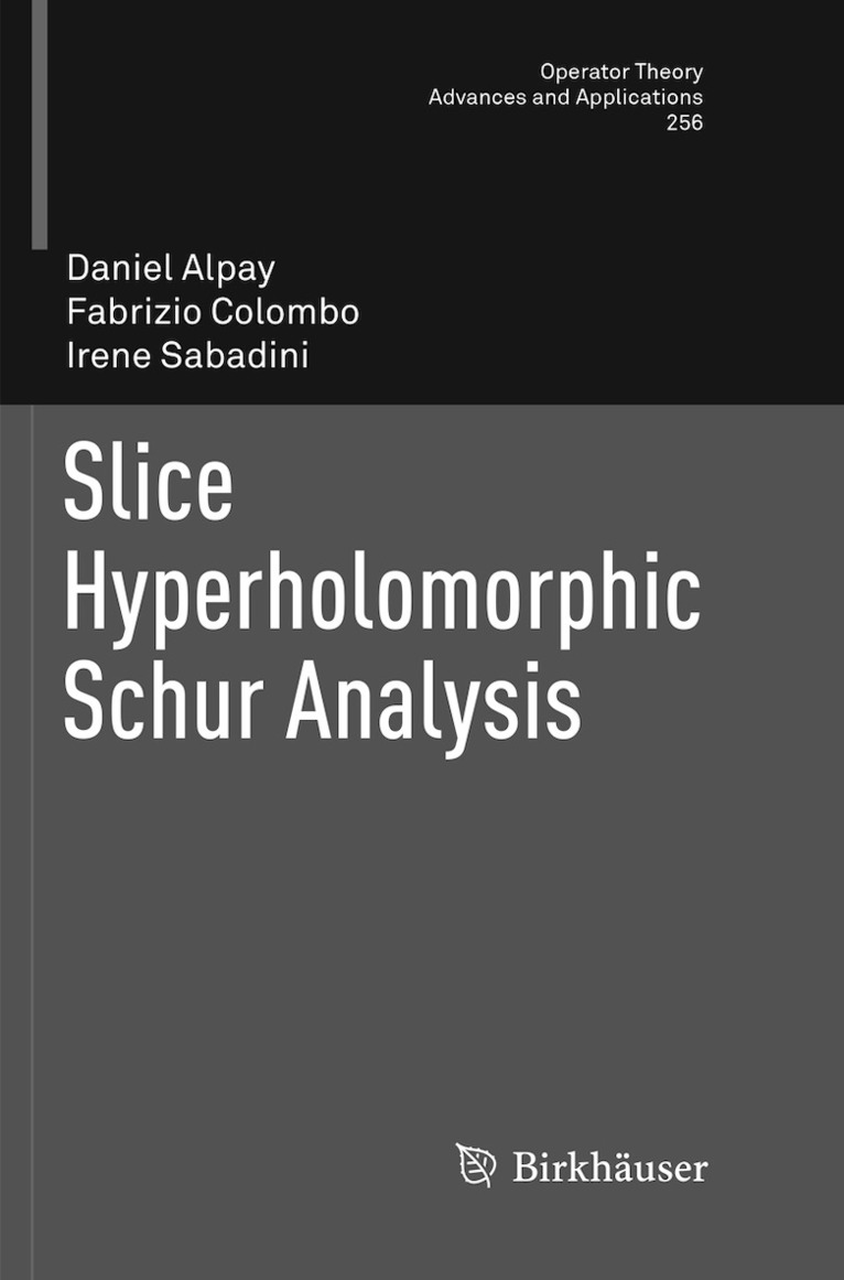 Daniel Alpay, Fabrizio Colombo, Irene Sabadini - Slice Hyperholomorphic Schur Analysis, Häftad