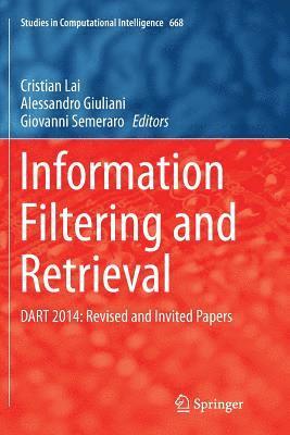 bokomslag Information Filtering and Retrieval