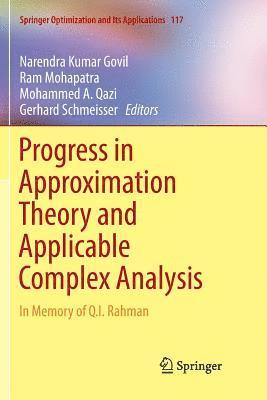 bokomslag Progress in Approximation Theory and Applicable Complex Analysis