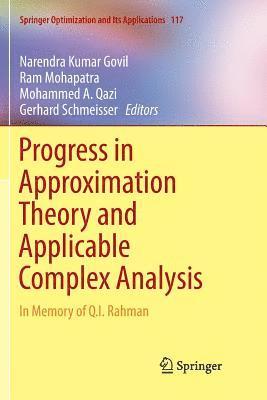 Progress in Approximation Theory and Applicable Complex Analysis 1