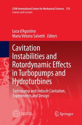 bokomslag Cavitation Instabilities and Rotordynamic Effects in Turbopumps and Hydroturbines