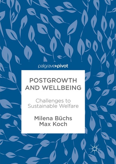 Milena Büchs, Max Koch - Postgrowth and Wellbeing, Häftad