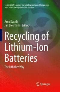 bokomslag Recycling of Lithium-Ion Batteries