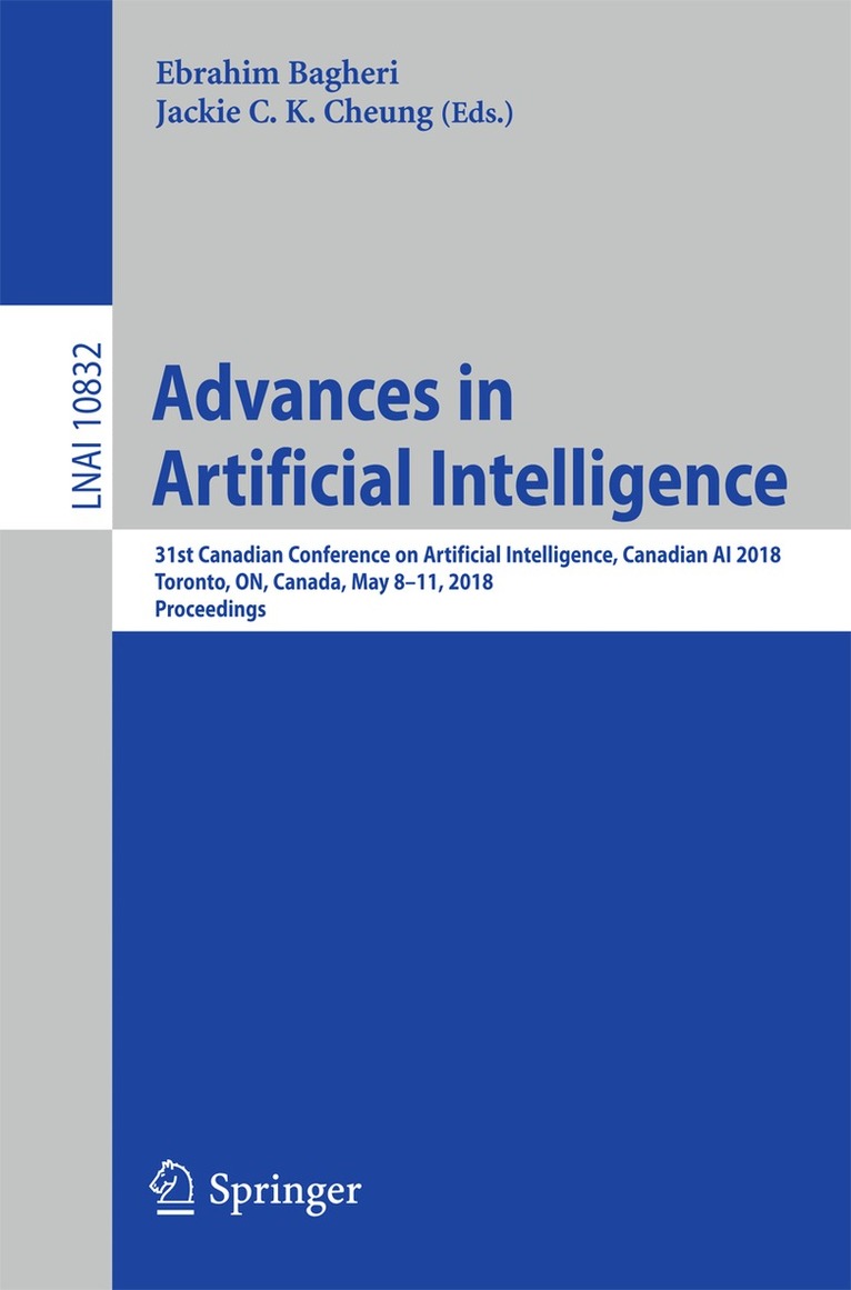 Ebrahim Bagheri, Jackie C.K. Cheung - Advances in Artificial Intelligence, Häftad
