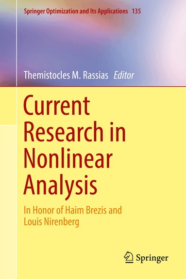 Themistocles M. Rassias - Current Research in Nonlinear Analysis, Inbunden