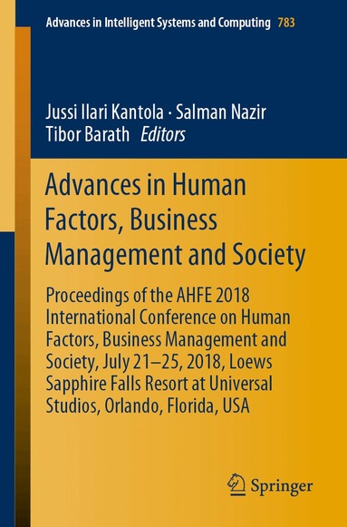 Jussi Ilari Kantola, Salman Nazir, Tibor Barath - Advances in Human Factors, Business Management and Society, Häftad