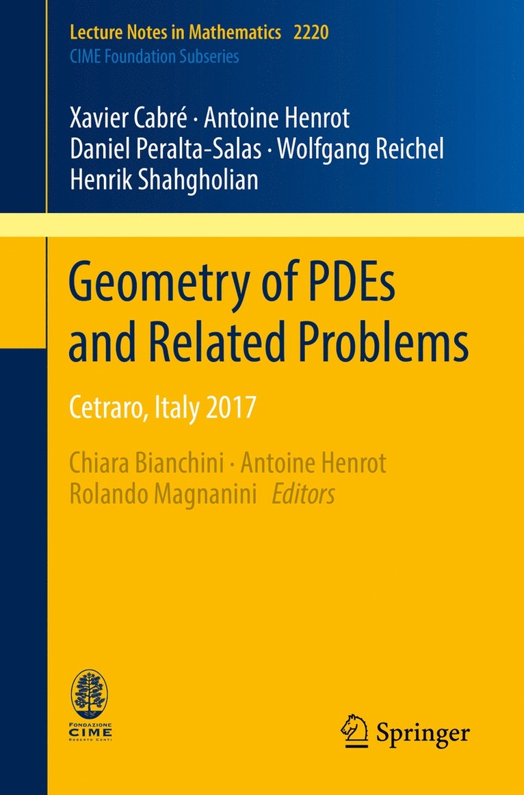 Xavier Cabré, Antoine Henrot, Daniel Peralta-Salas, Wolfgang Reichel, Henrik Shahgholian, Xavier Cabre, Chiara Bianchini, Antoine Henrot, Rolando Magnanini - Geometry of PDEs and Related Problems, Häftad
