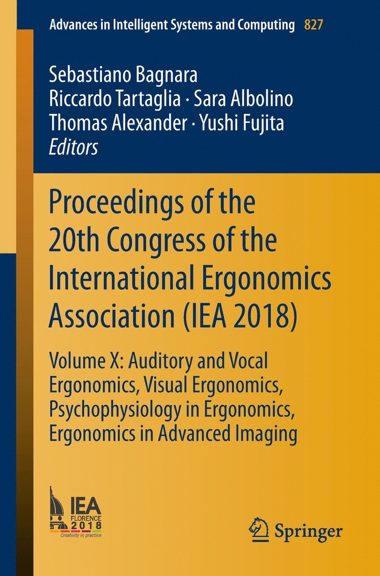 Proceedings of the 20th Congress of the International Ergonomics Association (IEA 2018) 1