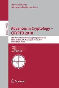 bokomslag Advances in Cryptology - CRYPTO 2018