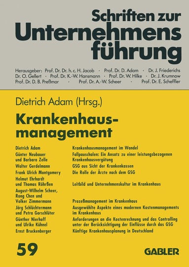 Dietrich Adam, Dietrich Adam - Krankenhausmanagement, Häftad