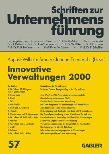 August-Wilhelm Scheer, Johann Friedrichs - Innovative Verwaltungen 2000, Häftad